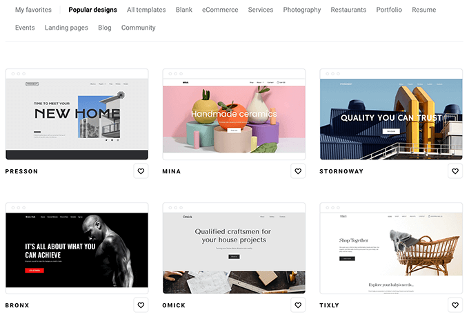 Customizable Online Website Builder Templates